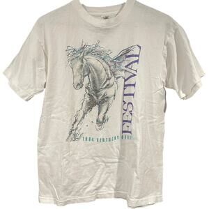 Vintage 90s Kentucky Derby Festival 1994 Horse Single Stitch Shirt Adult Large
